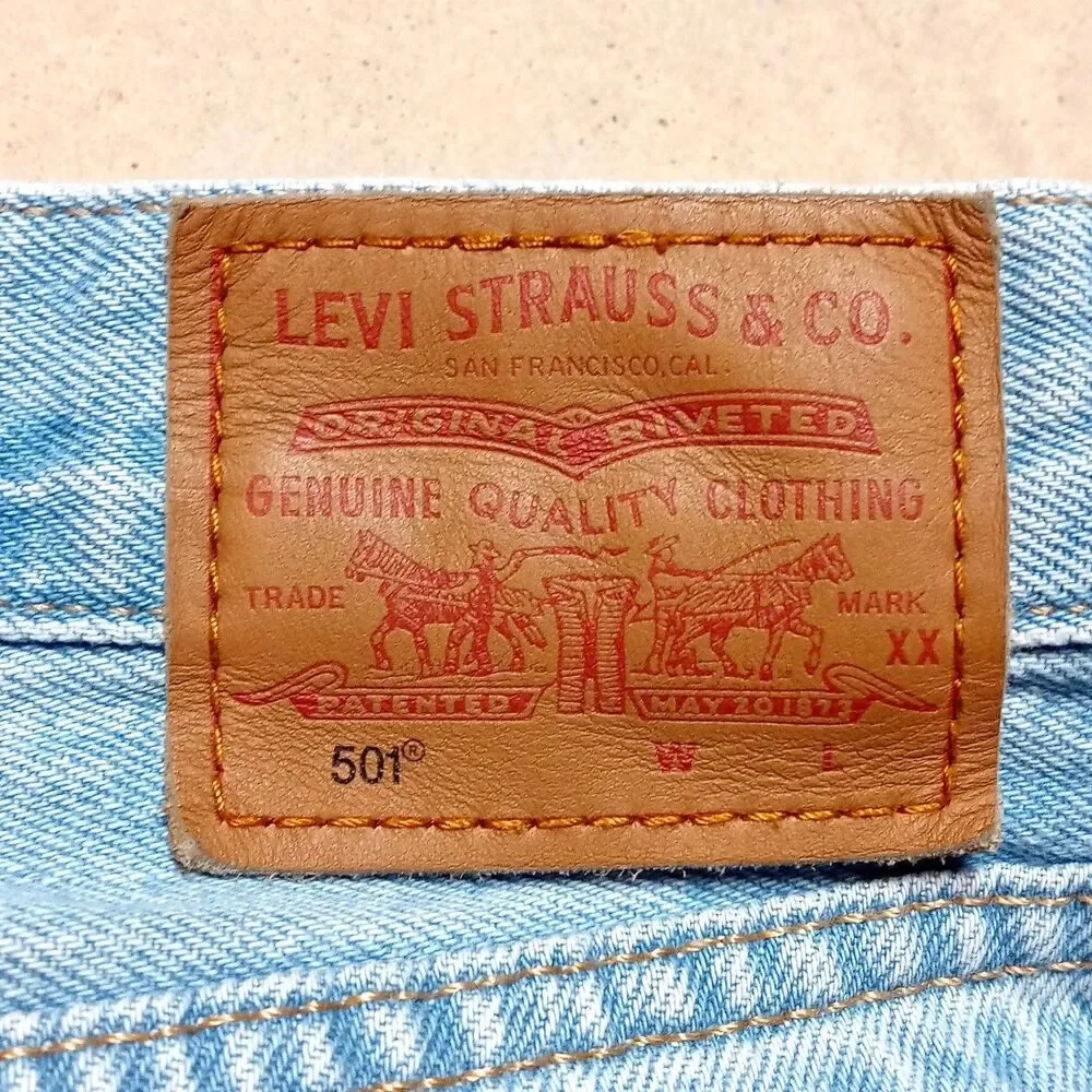 Levi's Premium 501 Jeans Mens 33x30 Big E Medium Wash Straight Leg Denim